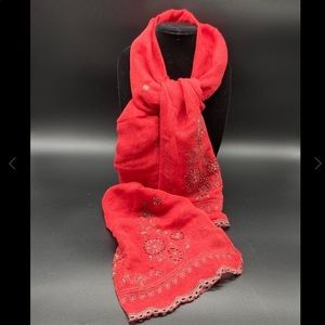 *NWOT* Coldwater Creek Embroidered & Beaded  Scarf *FREE SHIPPING*